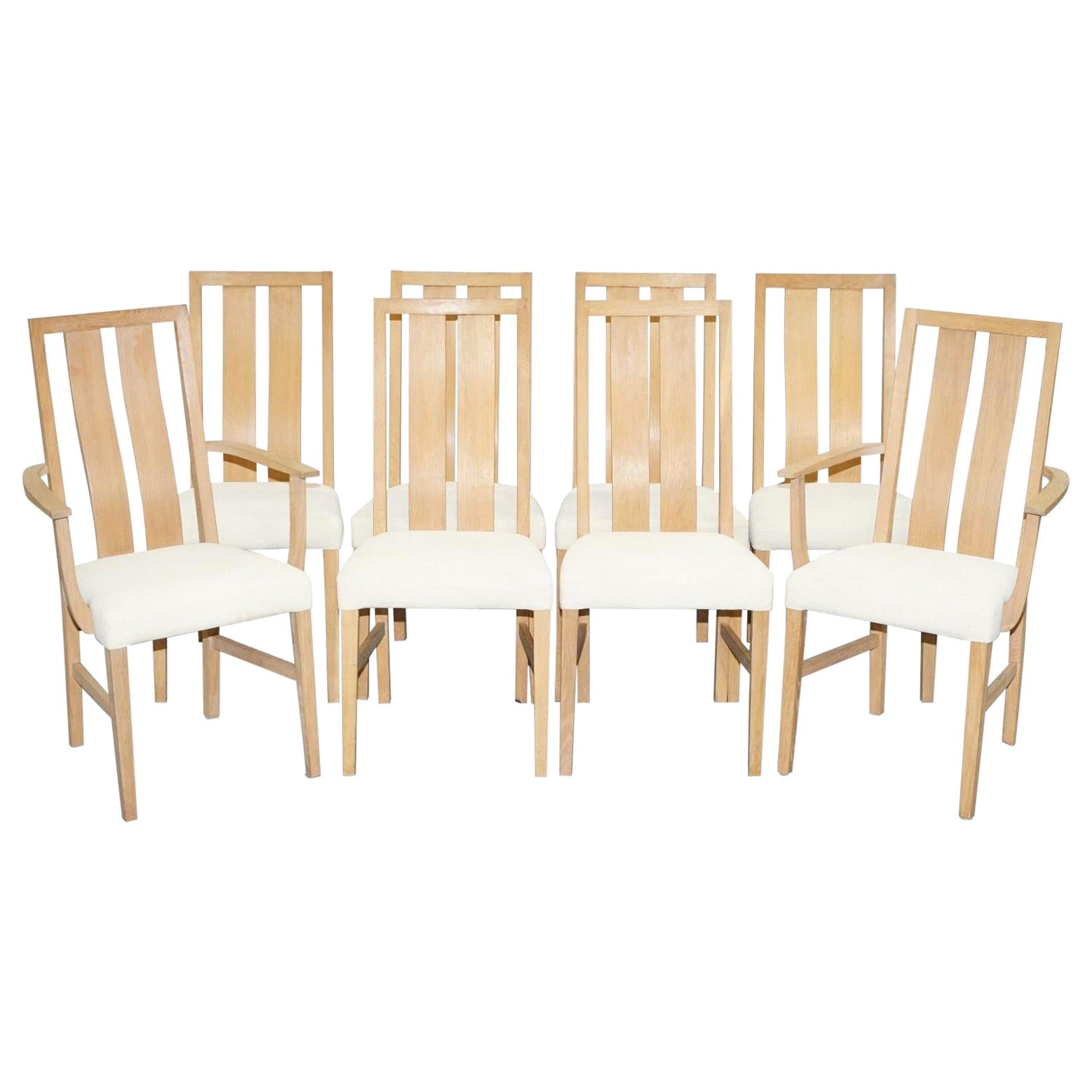 Rare ensemble de huit chaises de salle à manger en bois de frêne Orum Mobler en vente