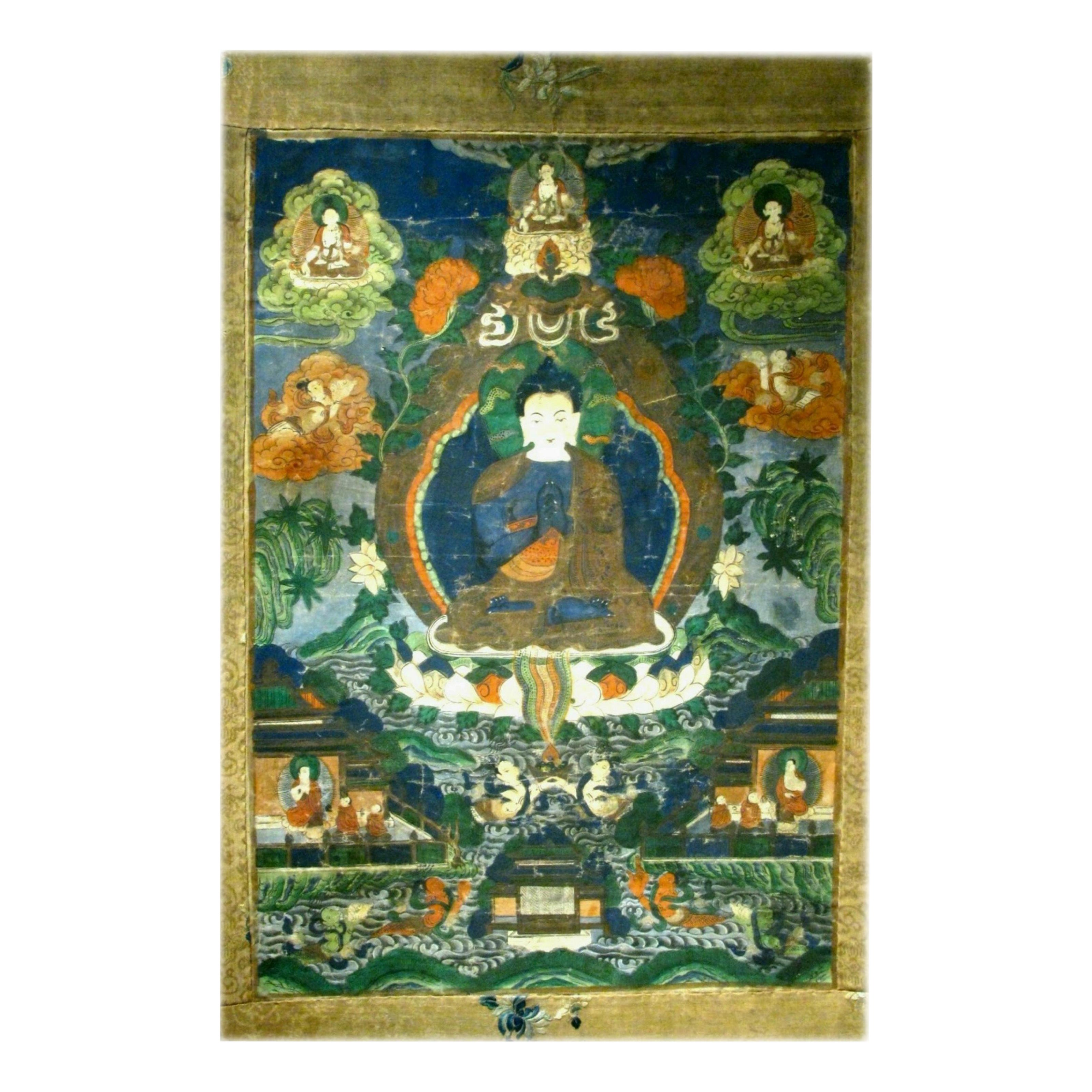 A Very Good Tibetan Thangka Depicting Buddha Nagaraja, 19th Century or Earlier