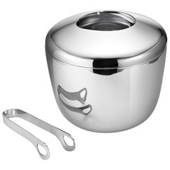 Georg Jensen Sky Ice Bucket & Ice Tong in Stainless Steel by Aurélien Barbry