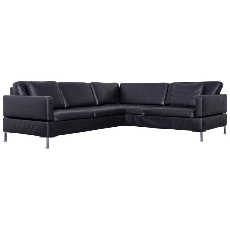 Brühl And Sippold Alba Designer Corner Sofa Black Leather Couch With Brühl Sippold Alba Designer Corner Sofa Black Leather Couch With Function For