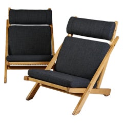 Vintage Pair of Easy Chairs, Model CH03, Designed by Hans Wegner