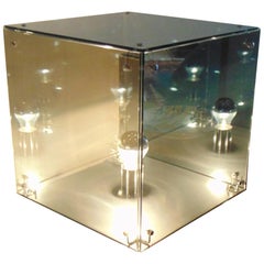 1972 Arditi Trassinelli Mazzoni Table Lamp Smoked Gray Glass, Prismar 3, Sormani