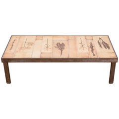 Roger Capron Garrigue Ceramic and Metal Frame French Coffee Table, 1960s