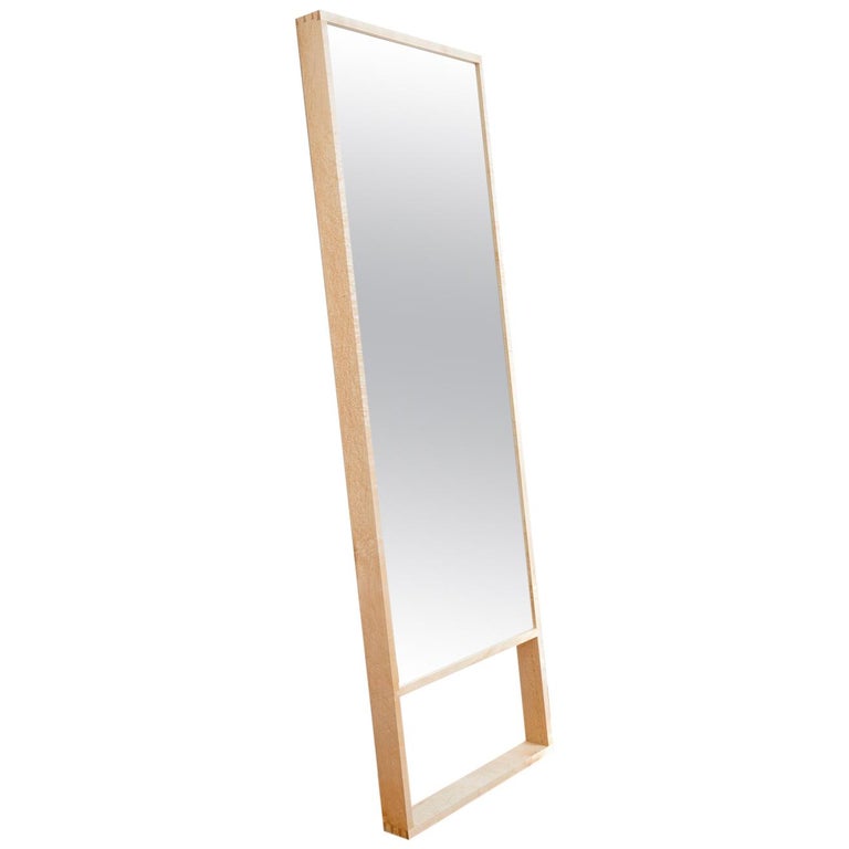 Fantastic Large Floor Standing Mirror In White Lacquer At 1stdibs Elizabeth S Standing Full Length Floor Modern Mirror In Bird Eye Maple