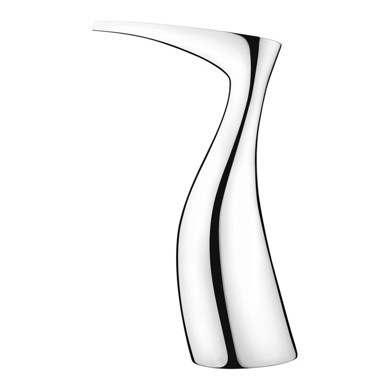 Georg Jensen Ibis Vase in Stainless Steel Mirror Finish by Allan Scharff For Sale
