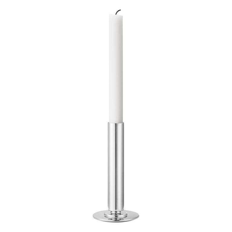 Georg Jensen large Manhattan stainless-steel candleholder, 21st century 