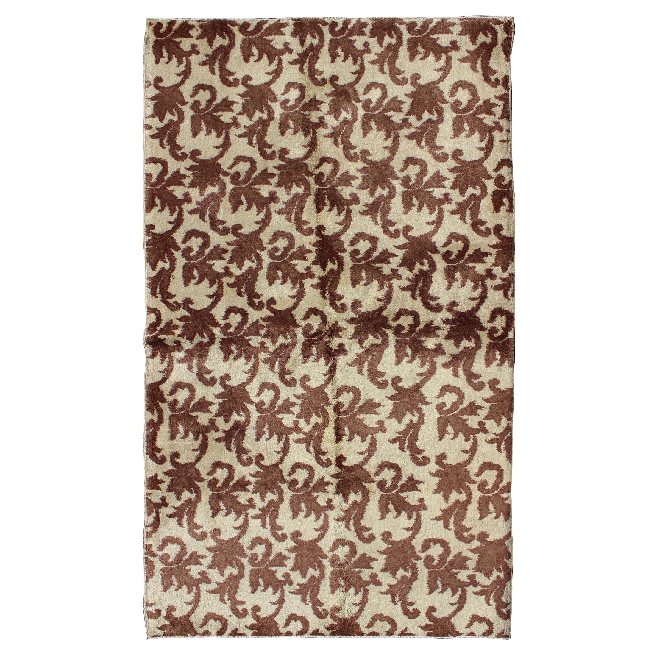 Art Deco Design Rug with a Modern Design in Chocolate Brown and Gray Taupe For Sale