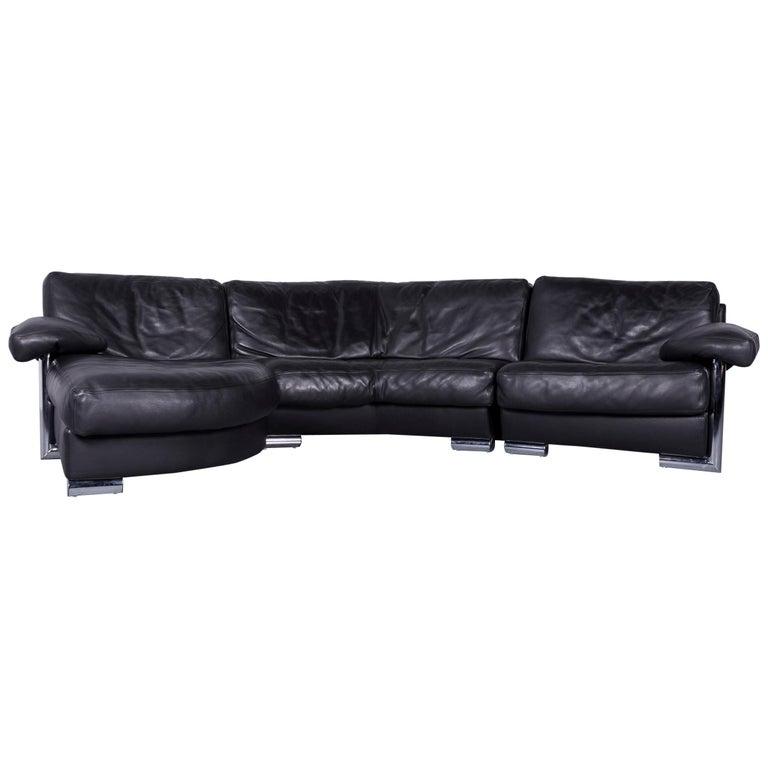 Artanova Medea Designer Black Leather Corner Sofa Couch At 1stdibs Artanova Medea Designer Black Leather Corner Sofa Couch For