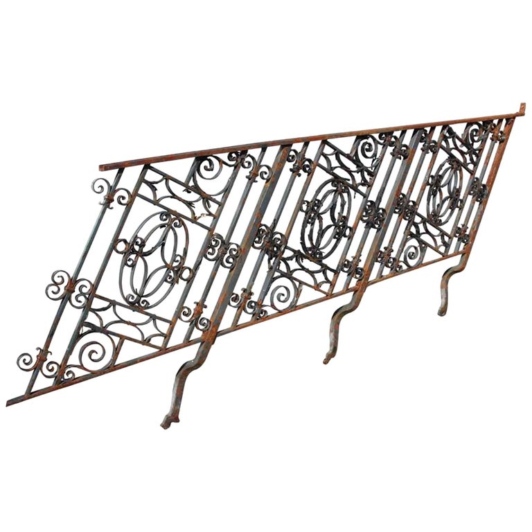 1910 Wrought Iron Stair Railing For Sale at 1stdibs