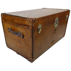"Au Départ" Leather Steamer Trunk, 1920s
