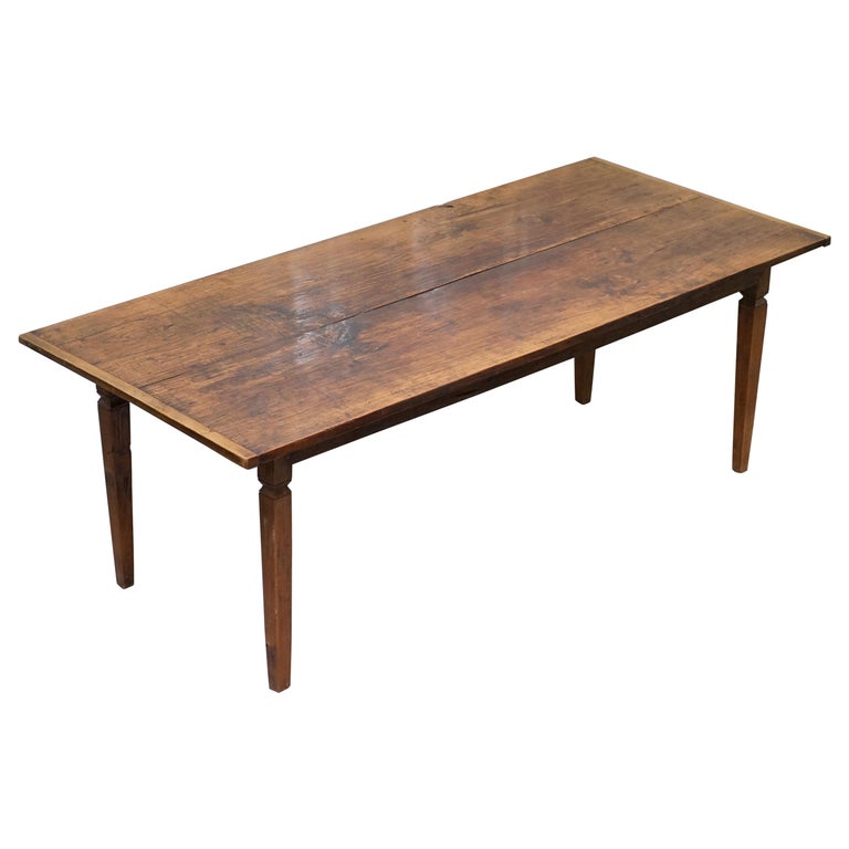 Rare Two Plank Top Solid Chestnut Wood Refectory Dining Table Seats Rare Two Plank Top Solid Chestnut Wood Refectory Dining Table Seats Ten For