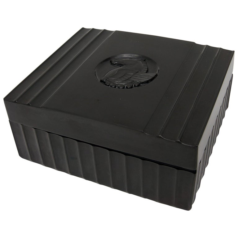 Black Bakelite American Art Deco Storage Box at 1stDibs