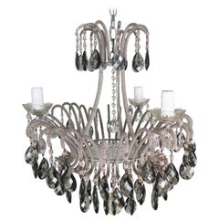 Italian Smoked Crystal Waterfall Chandelier