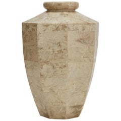 Tall Tessellated Cantor Stone "Octagon" Flower Vase, 1990s