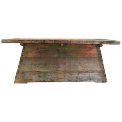 Old Rough and Distressed Italian Workbench Dated 1875