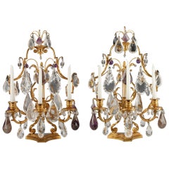 Beautiful Pair of Louis XVI Style Girandoles Attributed to Baccarat