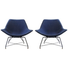 Pair of Augusto Bozzi Lounge Chairs for Saporiti, Italia, 1950s