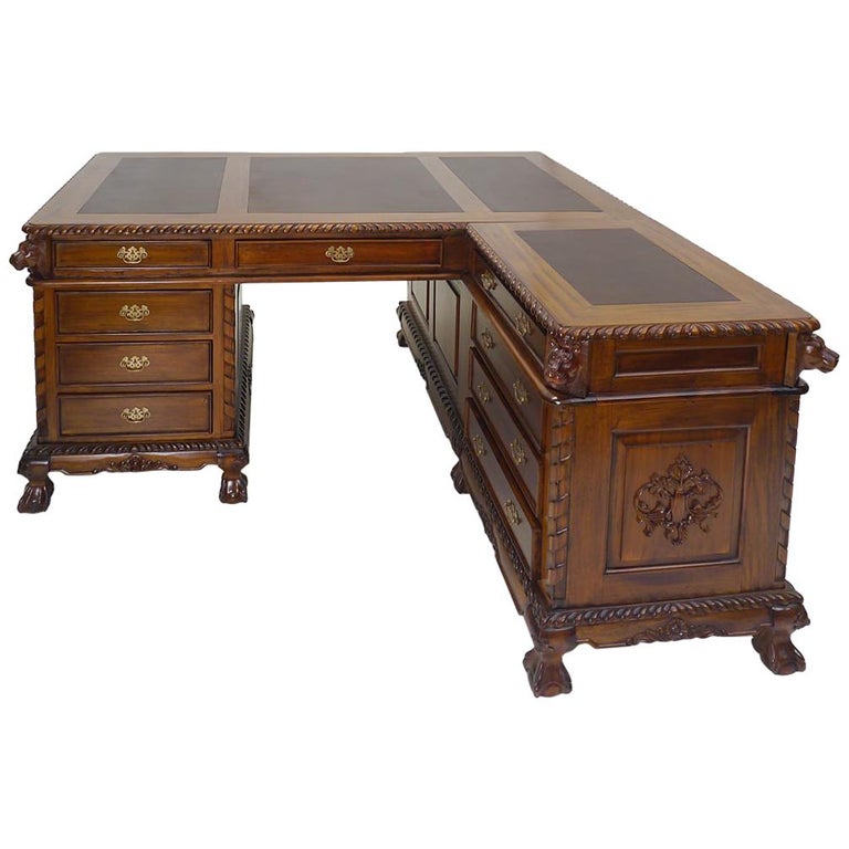 Solid Wood Antique Style Corner Desk For At 1stdibs Solid Wood Antique Style Corner Desk For