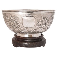 Antique Large Chinese Export Silver Bowl