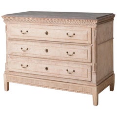 19th Century Danish Large Painted Commode with Bracket Base