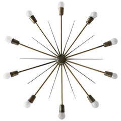 Gigantic Sputnik Chandelier or Ceiling Lamp Sun by J.T. Kalmar, Austria, 1950s