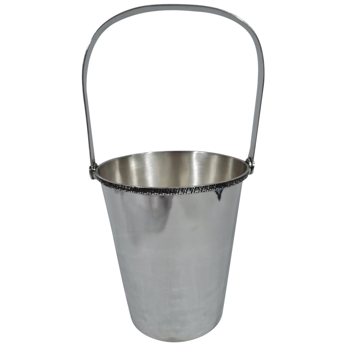Buccellati Italian Modern HandHammered Sterling Silver Ice Bucket For Sale at 1stDibs