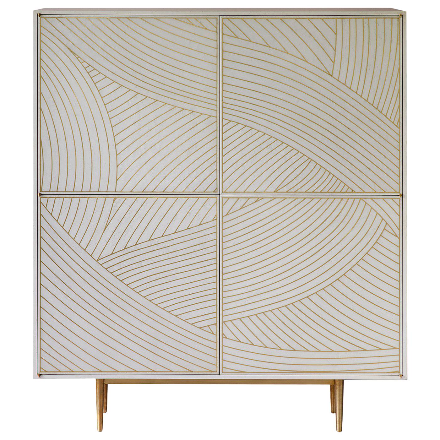 Bethan Gray Dhow 2x2 Cabinet White and Brass