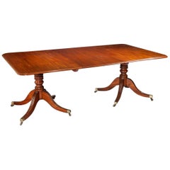 Georgian or Regency Twin Pillar Antique Dining Table