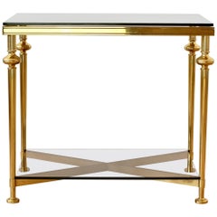Mid-Century French Solid Cast Brass Side / End Table