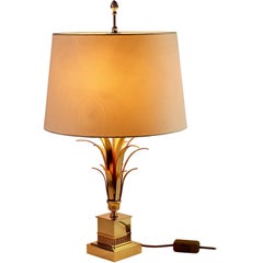 Maison Charles Style Gold-Plated Table Lamp by S A Boulanger, circa 1980