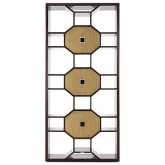 Gianfranco Ferre Eva 1 Bookcase with Doors in Bronzed Wood with Mahogany Doors