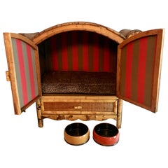Bamboo Dog Cat Bed with Storage Drawer