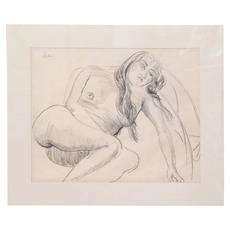  1930s Pencil Drawing of Female Nude by Sir Jacob Epstein For Sale