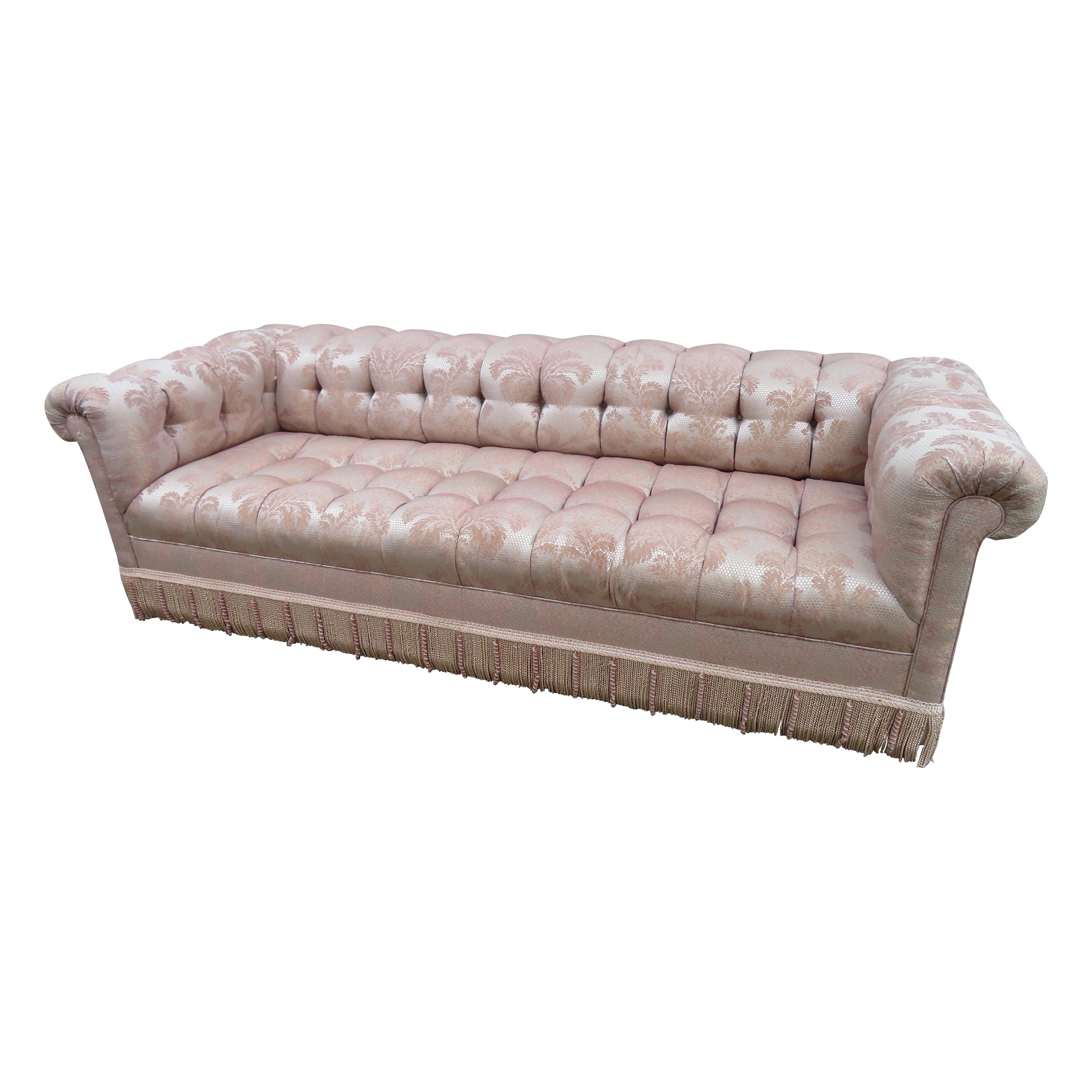 Magnificent Directional Biscuit Tufted Party Sofa Midcentury