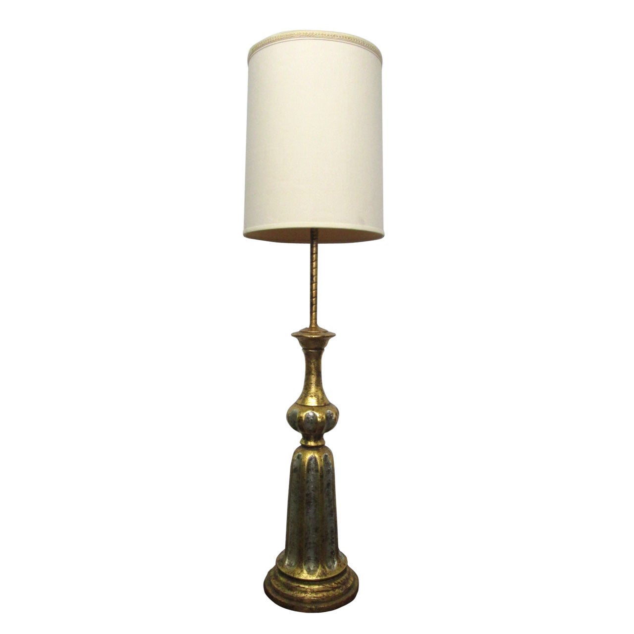 James Mont Style Tall Silver Gilded Lamp