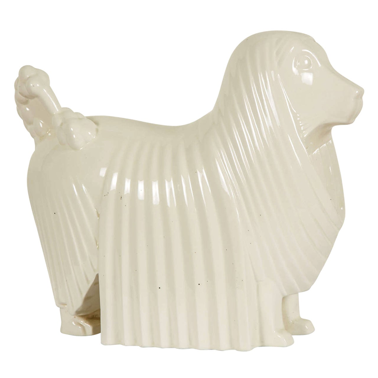 Ceramic Poodle by Adnet, France, Art Deco, circa 1930