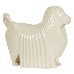 Antique Ceramic Poodle by Adnet, France, Art Deco, circa 1930