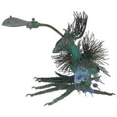 Midcentury Brutalist Bronze Beast Desk Lamp