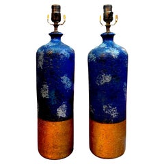 Pair of Italian Pottery Lamps by Aldo Londi for Bitossi