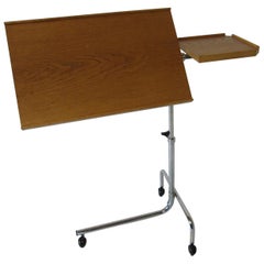 Danish Adjustable Rolling Work / Reading Side Table