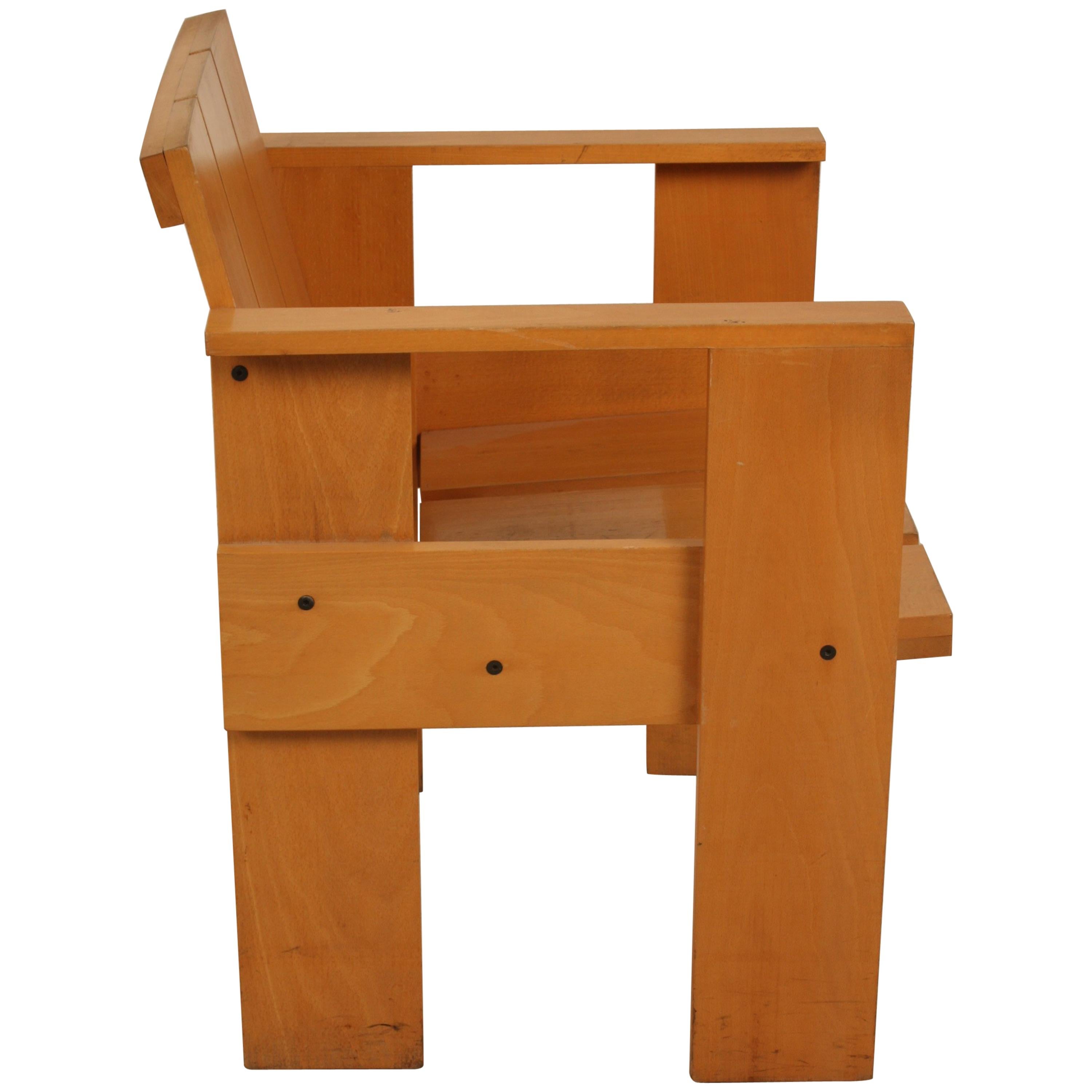Dutch Design Gerrit Rietveld Crate Chair Numbered For Sale