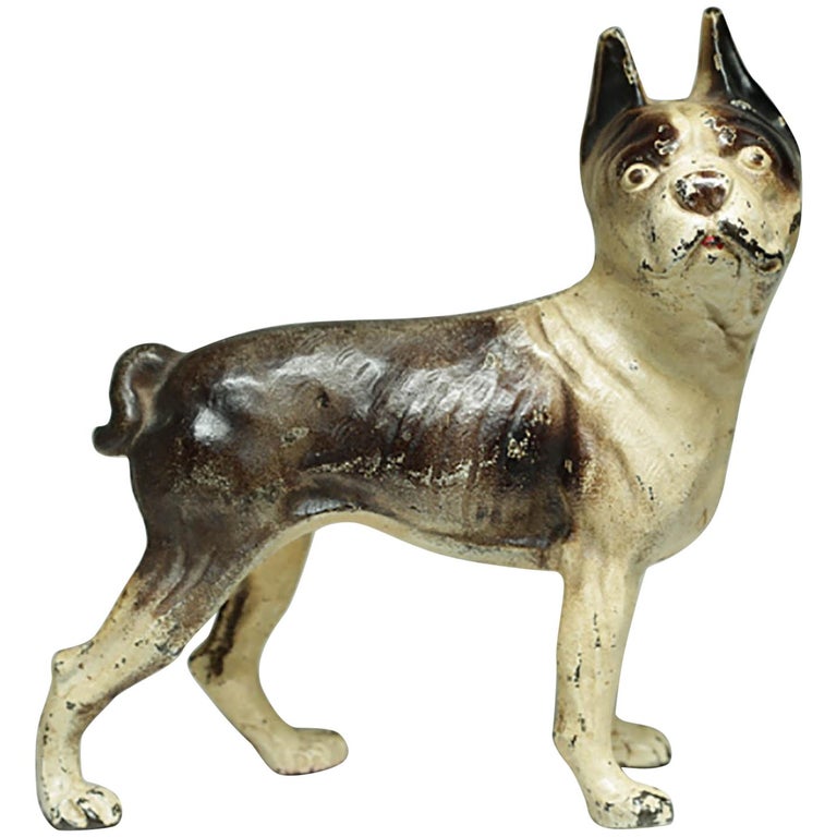 Antique Cast Iron Boston Terrier Dog Doorstop For Sale At 1stdibs Early 20th Century Cast Iron Boston Terrier Doorstop circa 1940s - Antique Cast Iron Boston Terrier Dog Doorstop For Sale At 1stdibs