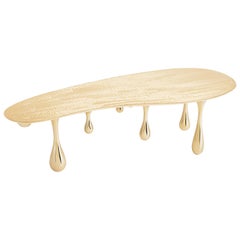 Melting Coffee Table/Cocktail Table 'Bean Shape' Polished Brass by Zhipeng Tan