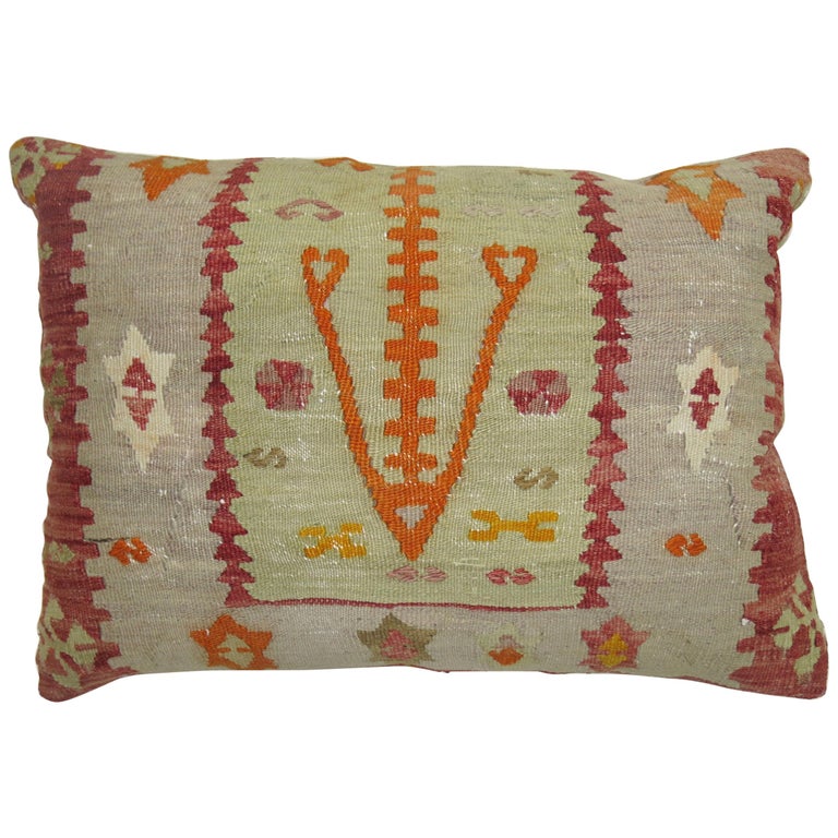 Middle Eastern Turkish Tribal Kilim Floor Pillow at 1stdibs