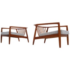 Pair of Rare Vintage Folke Ohlsson Armchairs for Bodafors, Sweden, 1963