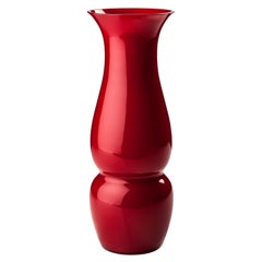 Venini Large Lady Glass Vase in Red by Leonardo Lanucci