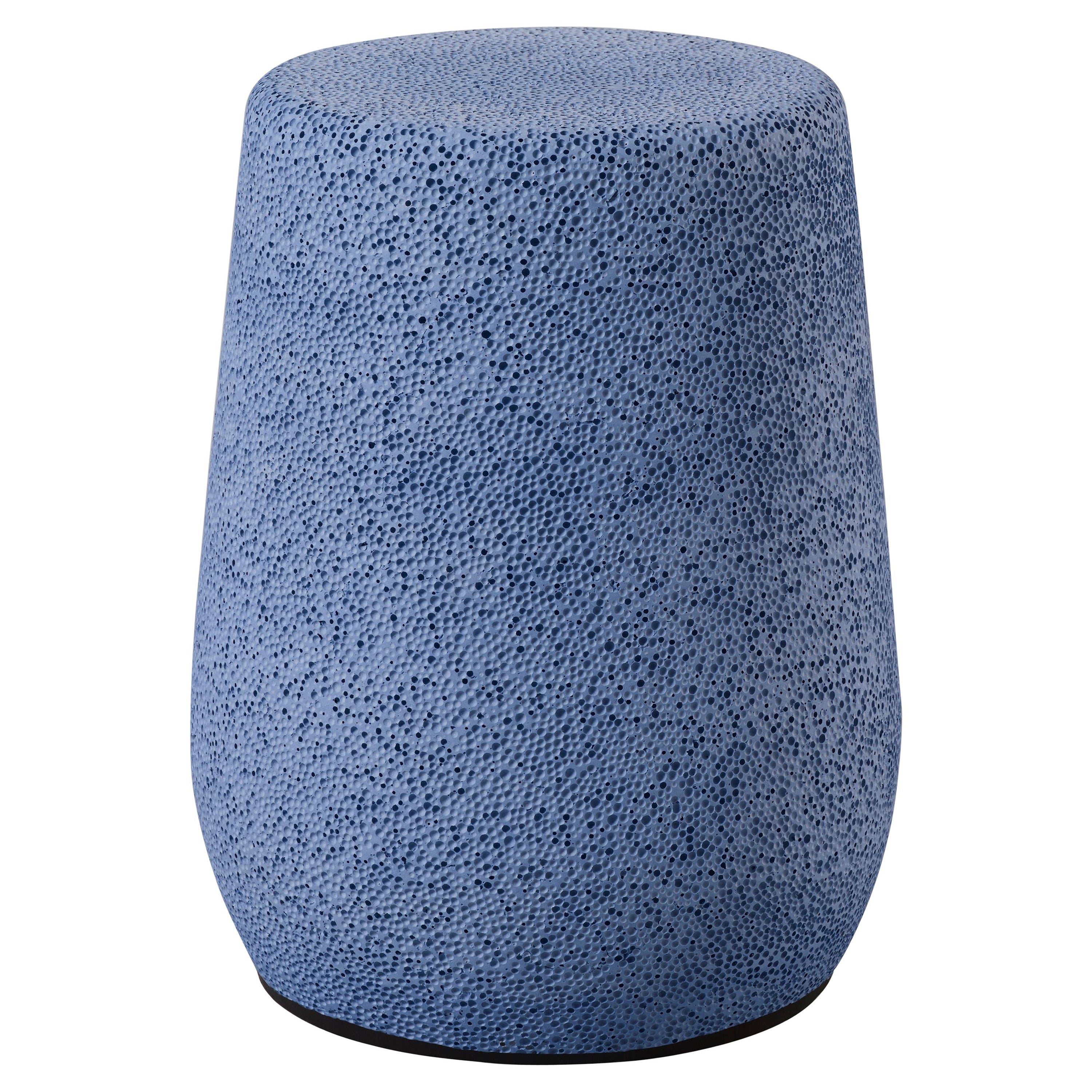 'Lightweight Porcelain' Stool and Side Table by Djim Berger - Dark Blue For Sale