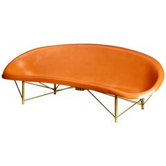 Galanter & Jones Heated Cast Stone Helios Lounge with Custom Frame, Orange