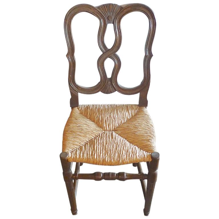 Reion French Louis Xvi Style Hand Carved Dining Chair With Reion French Louis Xvi Style Hand Carved Dining Chair With Rush Seat For