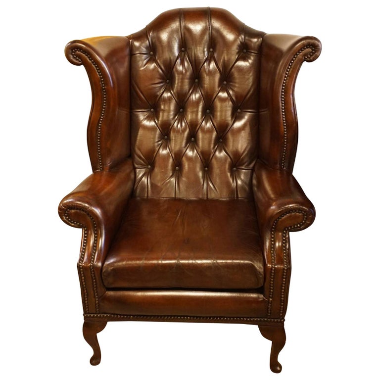 G Plan 6250 Leather Swivel Wing Chair For At 1stdibs Brown Leather Wing Chair